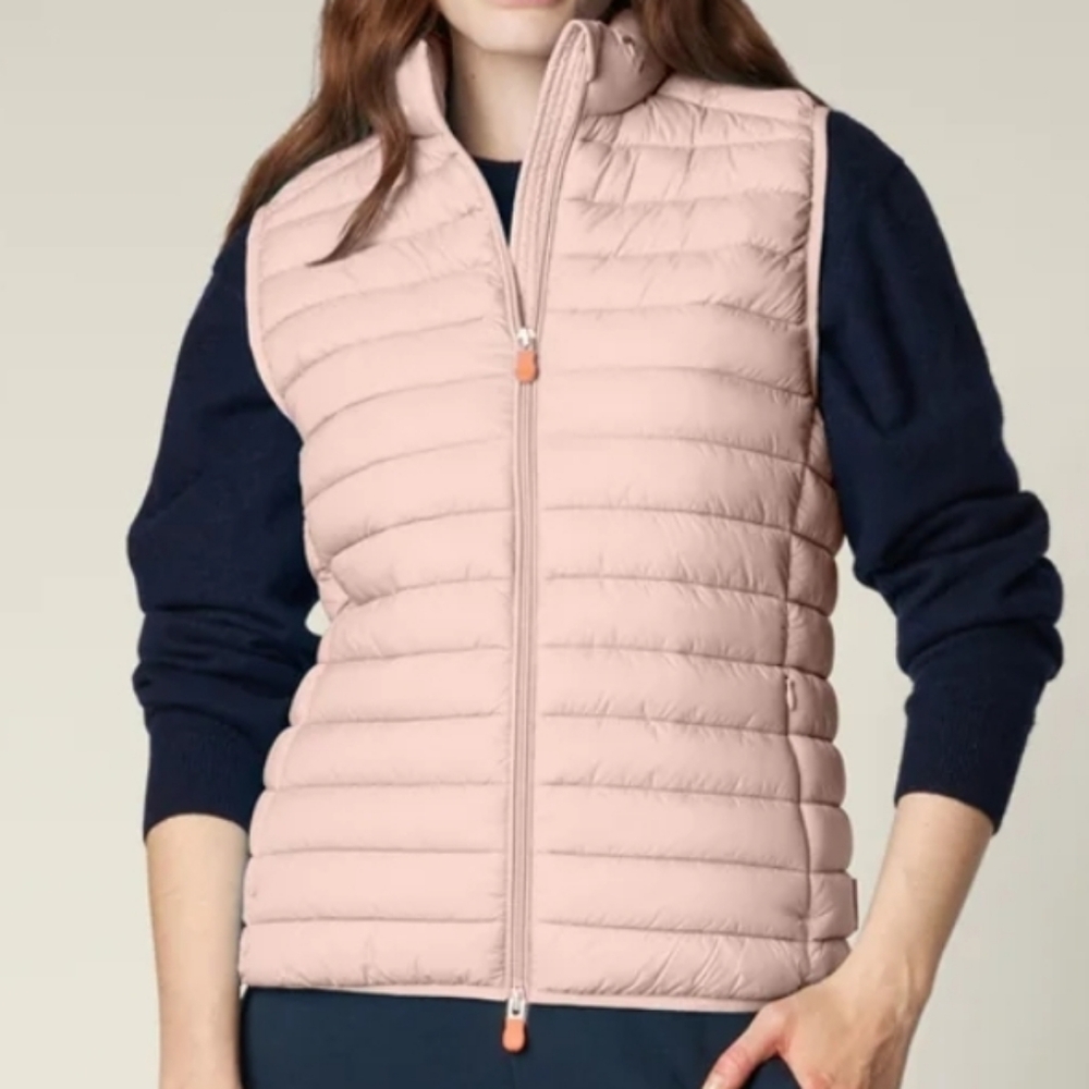 Save The Duck Plumetech Light Pink Puffer Vest Size Small